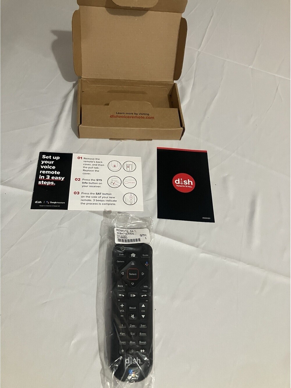 Dish Network Voice Remote Control 54.1 218880 Google Assistant New in Box